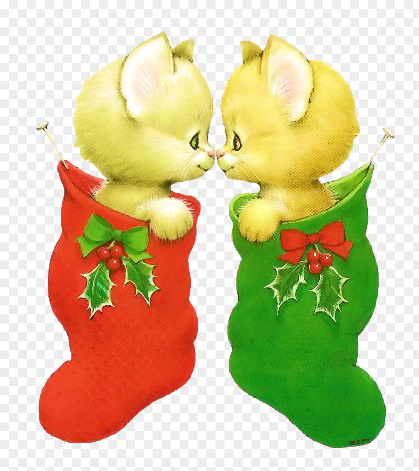 Cat Christmas Ornament Greeting & Note Cards PNG