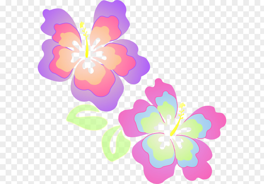 Design Rosemallows Clip Art Floral Pink M PNG