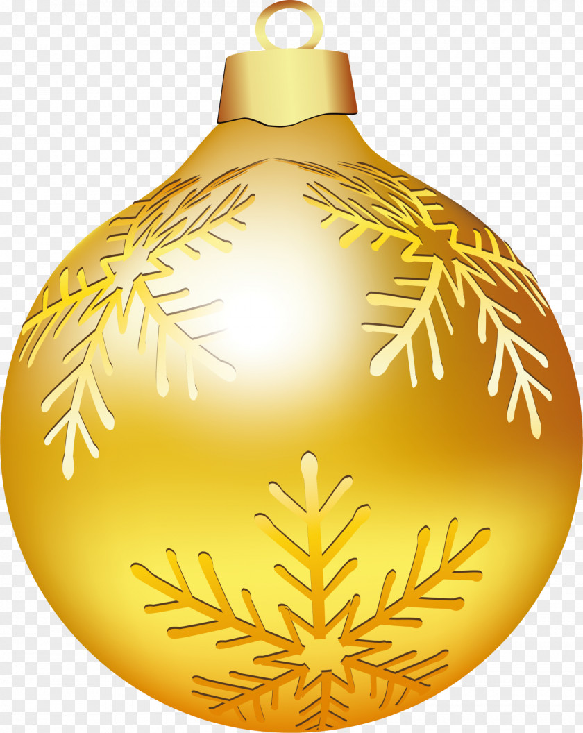Golden Snowflake Pendant Christmas Ornament Gold PNG