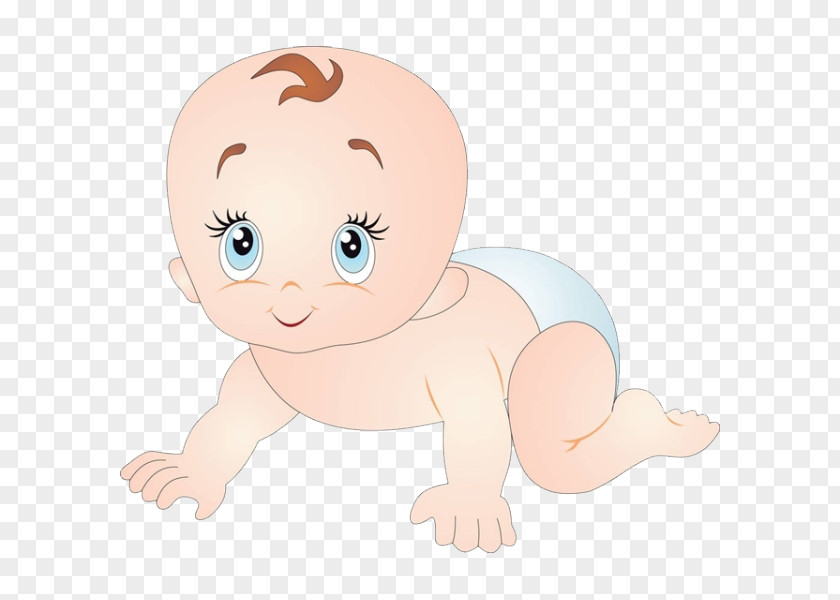 Lovely Baby Diaper Crawling Infant Cartoon PNG