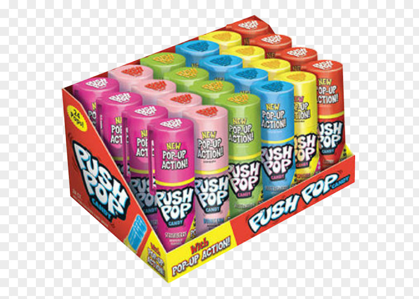24 CT. The Topps Company Push Pop Regular Twisted Triple Lollipops Packages CandyPush Assorted Flavors PNG