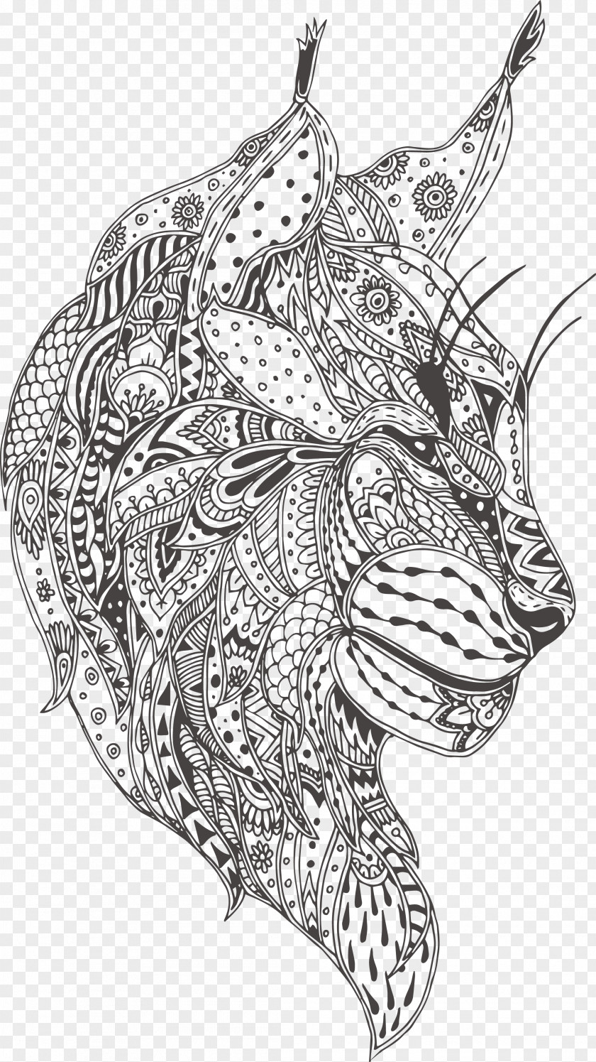 Hand-painted Pattern Domineering Leopard Head Animal Jam Eurasian Lynx Canada Bobcat Felidae PNG