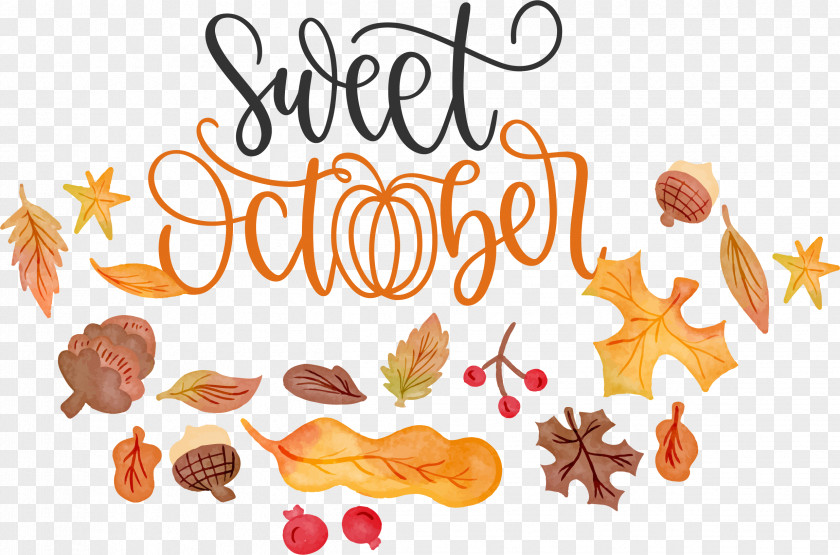 Sweet October October Autumn PNG