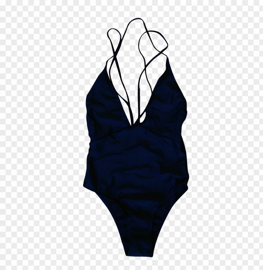 One-piece Swimsuit Dress Shoulder Cobalt Blue Sleeve PNG