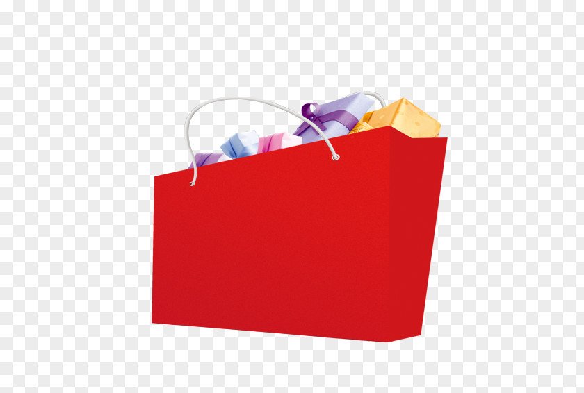 Red Shopping Bag Gift Paper PNG