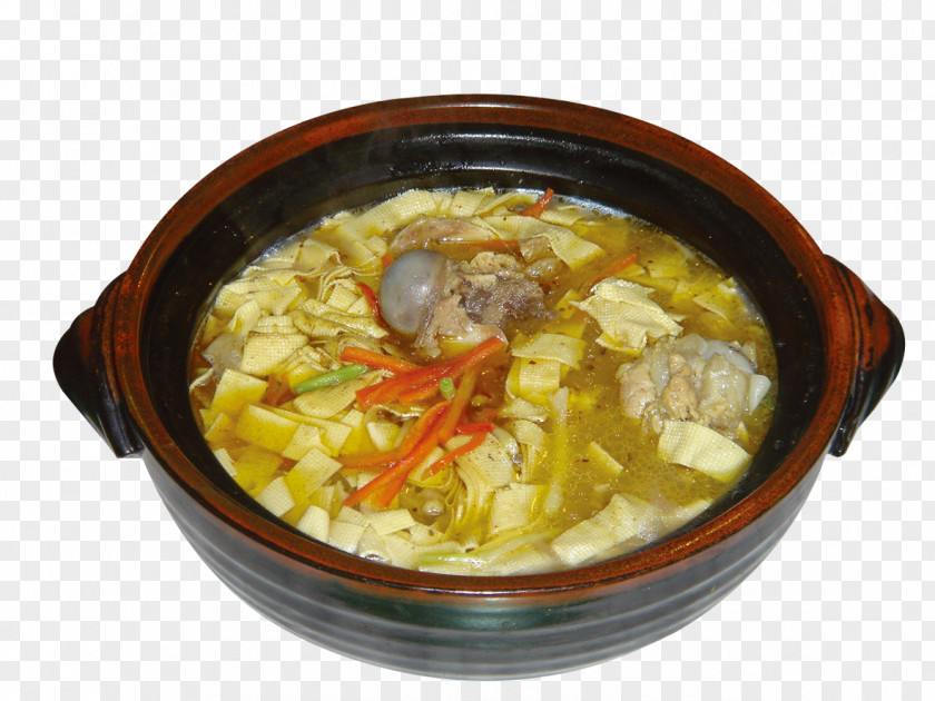 Tofu Skin Soup Bones Chinese Cuisine Hot Pot PNG