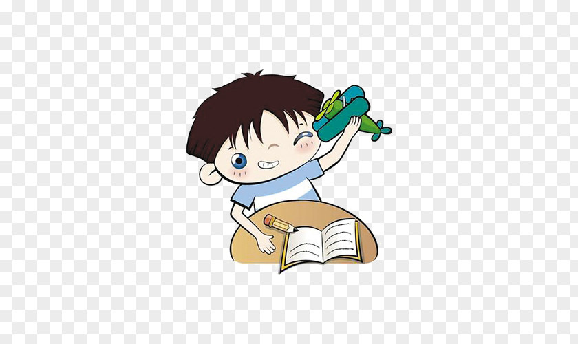 No Homework Boy Playing Airplane Child Writing Parent Composition PNG