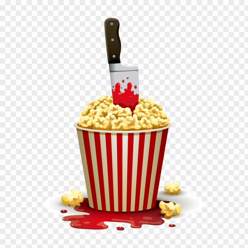 Vector Popcorn And Knife Cinema Illustration PNG