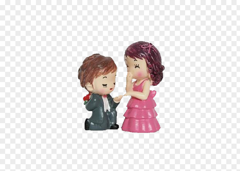 Cartoon Doll Marriage Proposal PNG