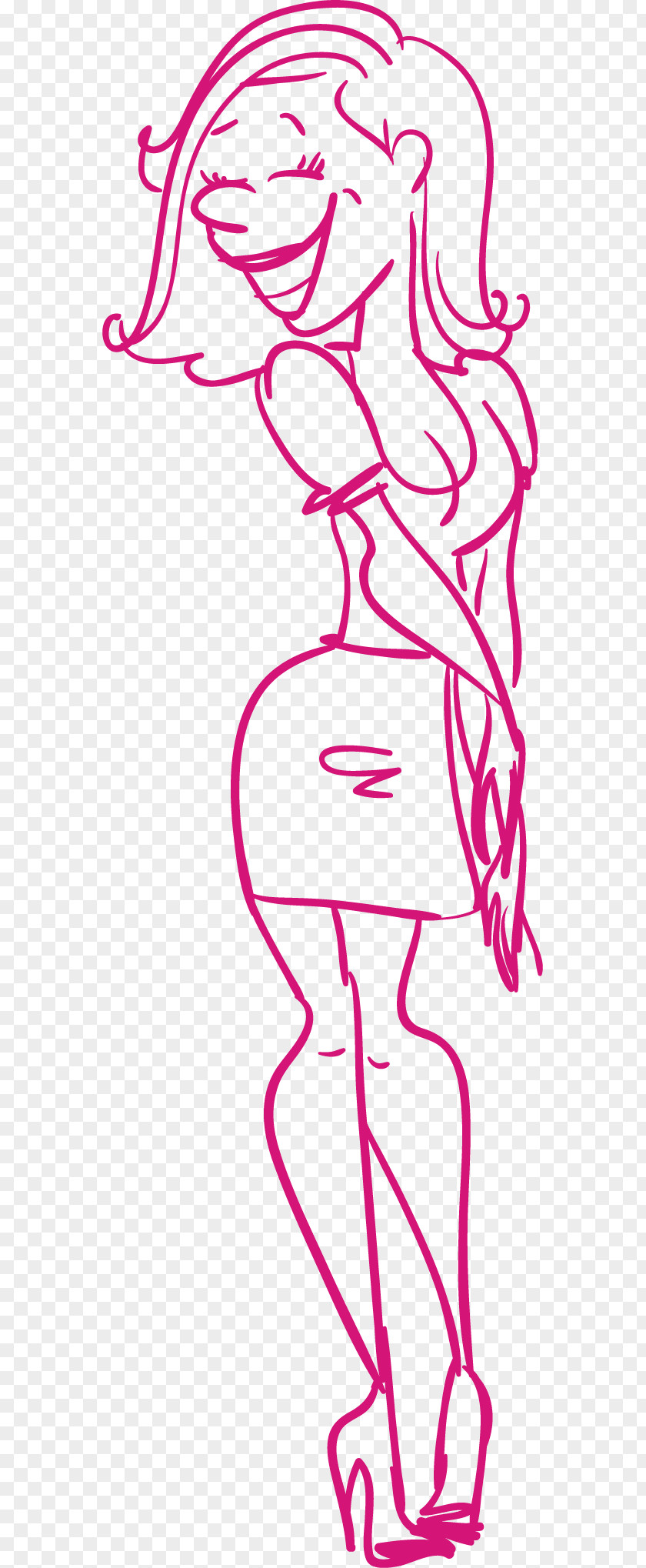 Cute Woman Hip Illustration PNG
