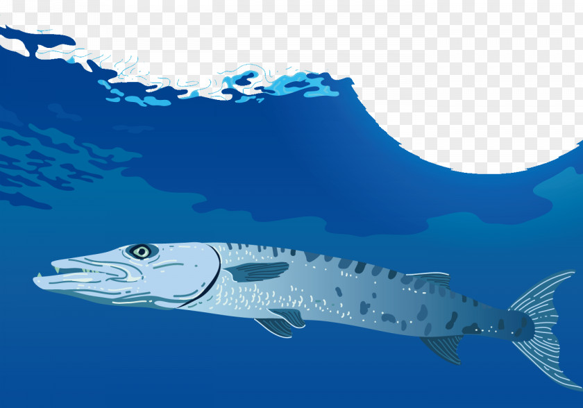 Surging Big Fish Sea Illustration PNG