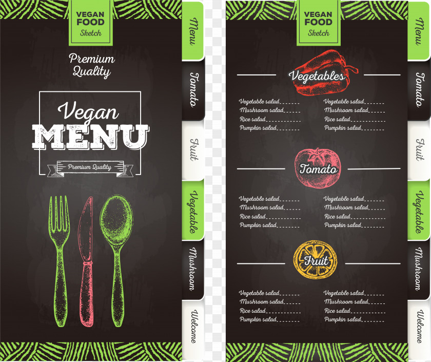 Vector Restaurant Menu Design Vegetarian Cuisine Cafe PNG