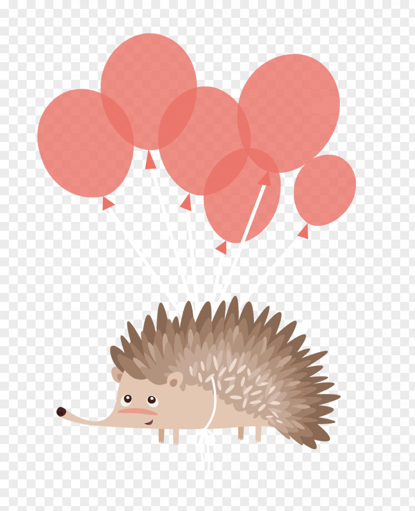 With Balloons Fly Hedgehog Birthday Cake Cartoon PNG