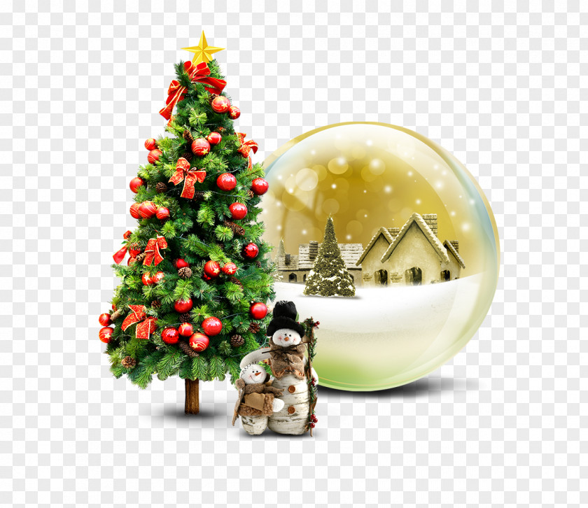 Christmas Tree Santa Claus Snow PNG