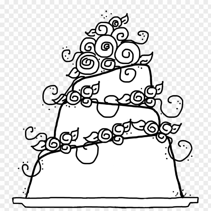Hand Drawn Cake Wedding Birthday Coloring Book PNG