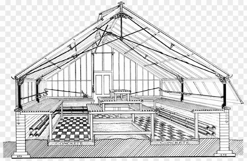 Design Greenhouse Architecture House Plan Passive Solar Building Sketch PNG