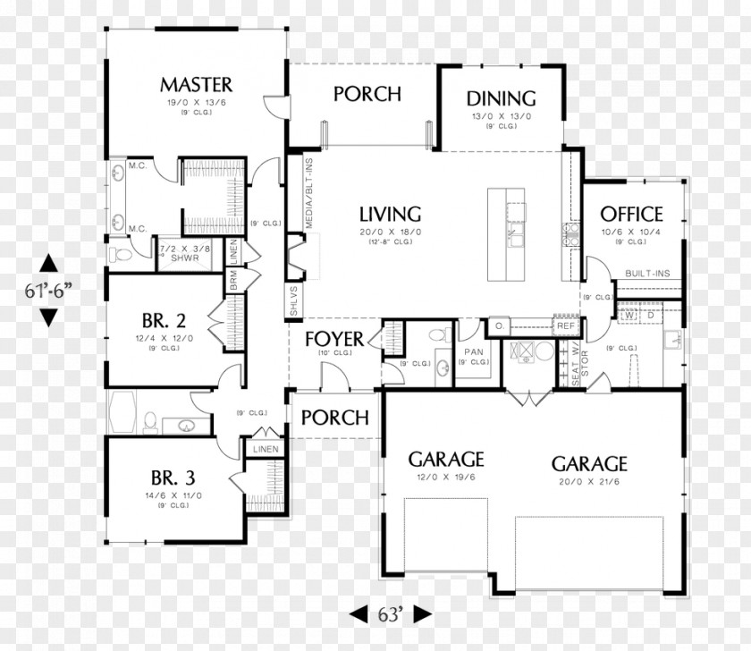 House Plan Floor Square Foot PNG