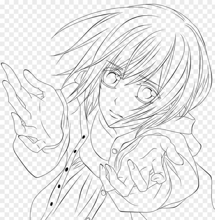 Vampire Knight Yuki Line Art DeviantArt Cross Sketch PNG
