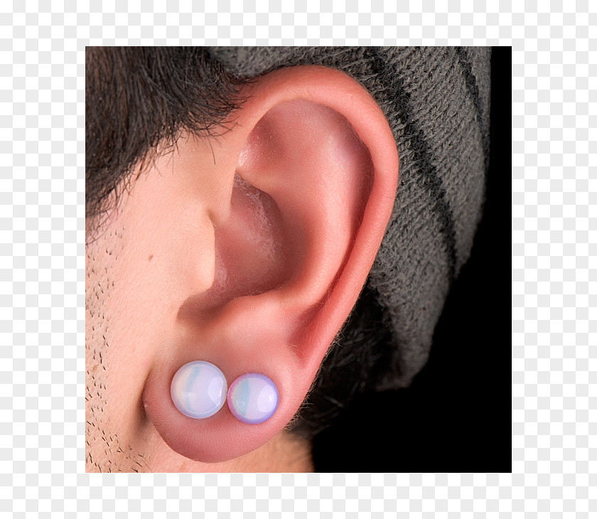 Ear Earring Plug Opalite Fleischtunnel PNG
