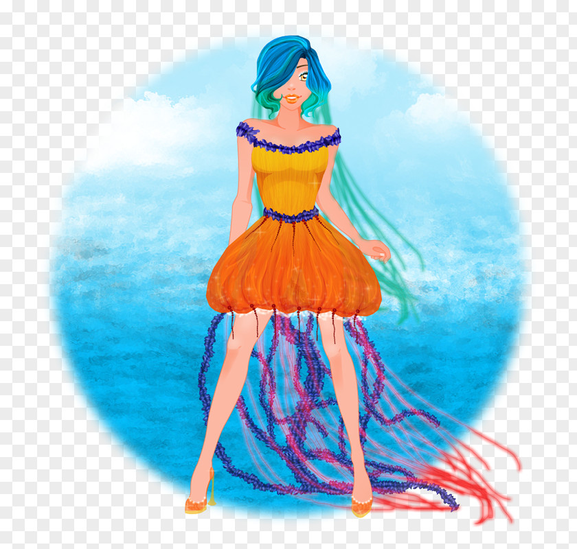 Meduse Costume Design Illustration Dance Doll PNG