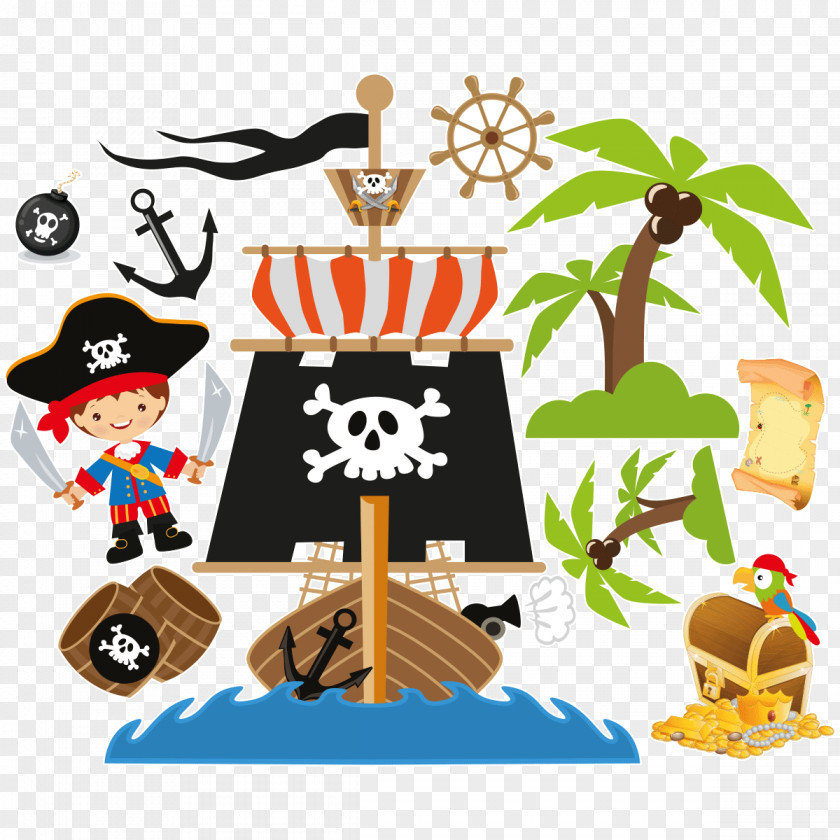 Pirate Collection Design Sticker Piracy Child Clip Art PNG