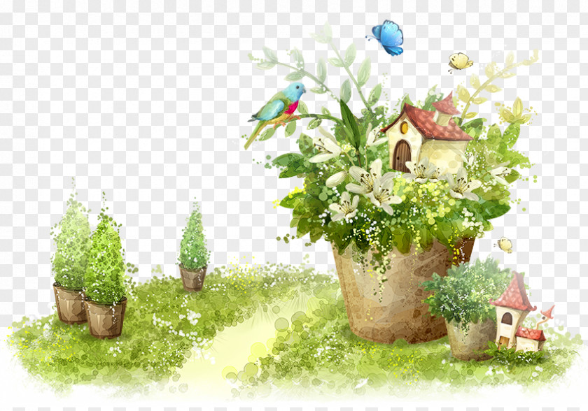 Pots Castle Oil Painting Art Drawing Wallpaper PNG