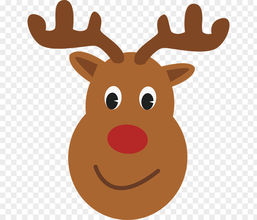 Cute Moose Head Rudolph Reindeer Santa Claus T-shirt Christmas PNG