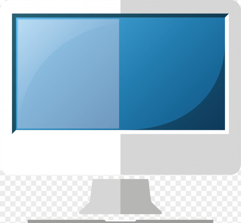Hand Painted Blue Computer Screen Monitor PNG