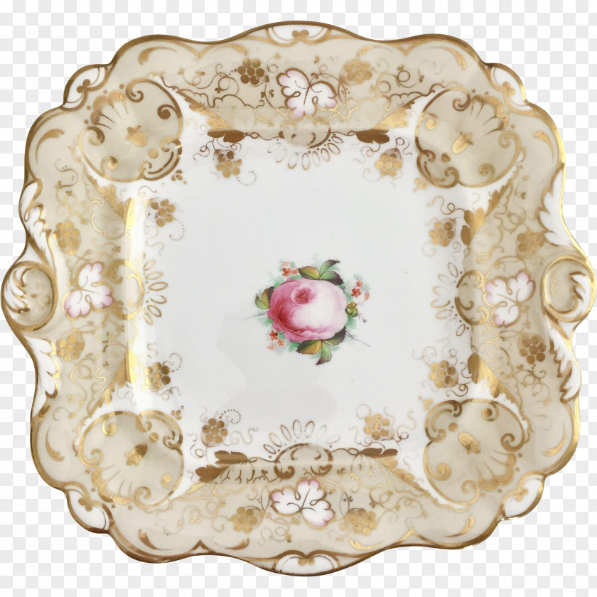 Plate Porcelain Tureen Saucer H & R Daniel PNG