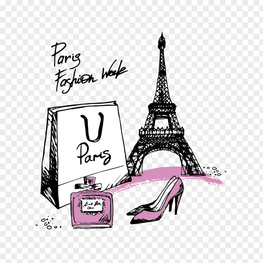 Shoes, Perfume And Construction Paris Fashion Week Drawing PNG