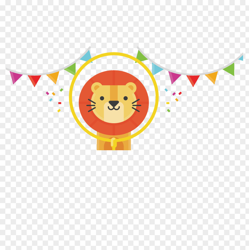 Vector Circus Lion Performance PNG