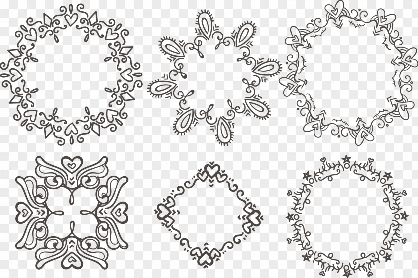 Chinese Vintage Lace Texture Symmetry Polygon Calligraphy PNG