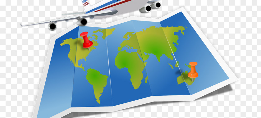 Airplane Flight Globe Map PNG