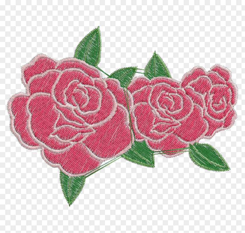 Flower Garden Roses Cabbage Rose Embroidery Pink Handicraft PNG