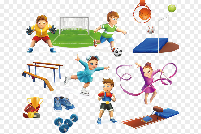 Children Motion Vector Image Stadium Sport Illustration PNG