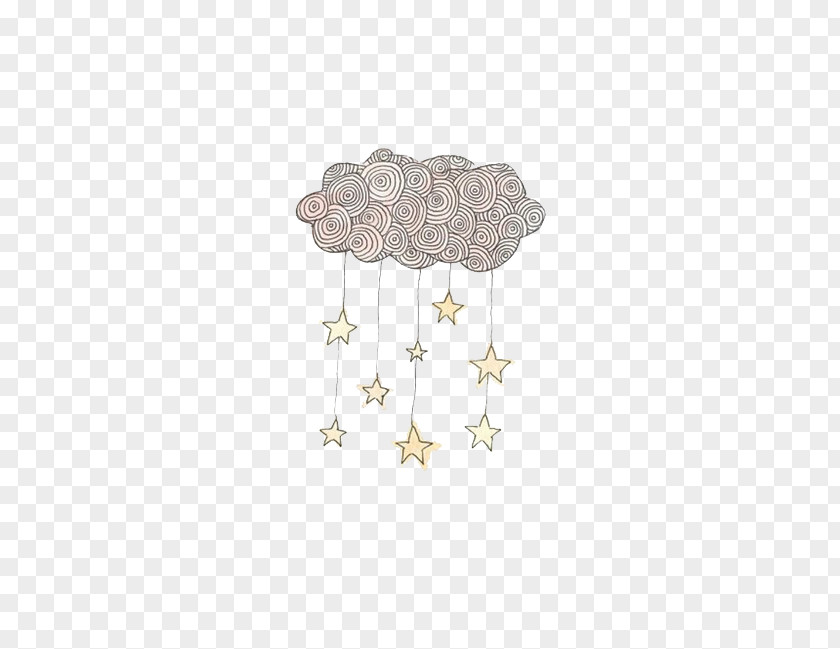 Clouds Drawing Star PNG