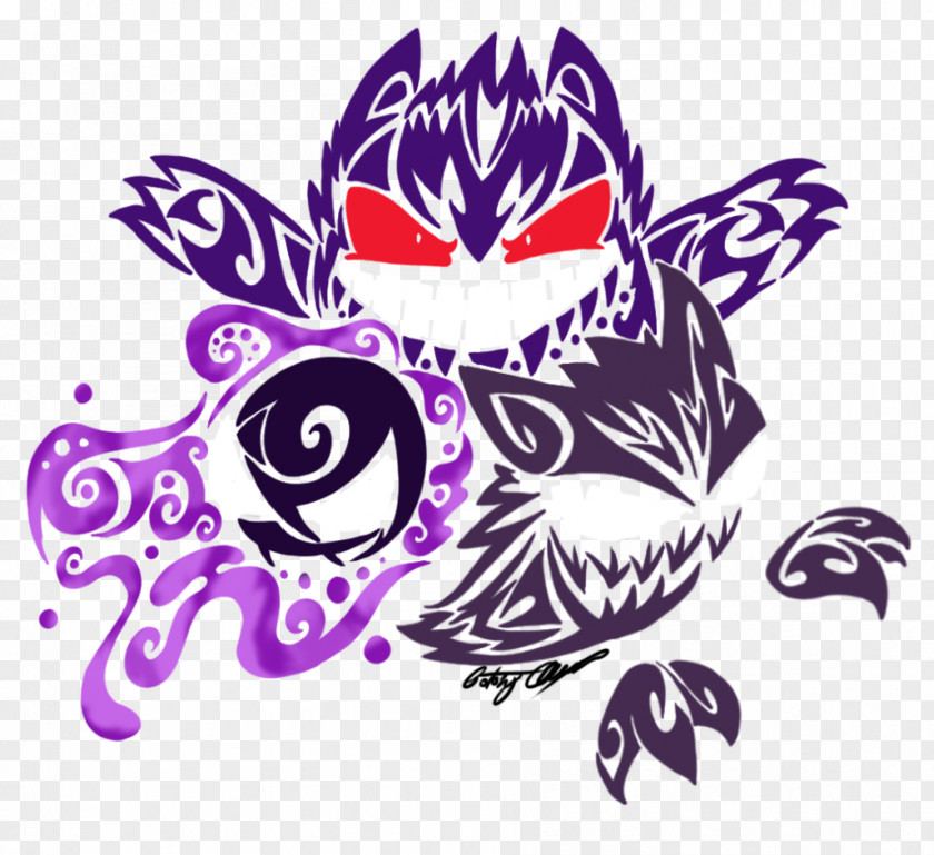 Doodle Fill Pokemon Black & White Gengar Haunter Pokémon Gastly PNG