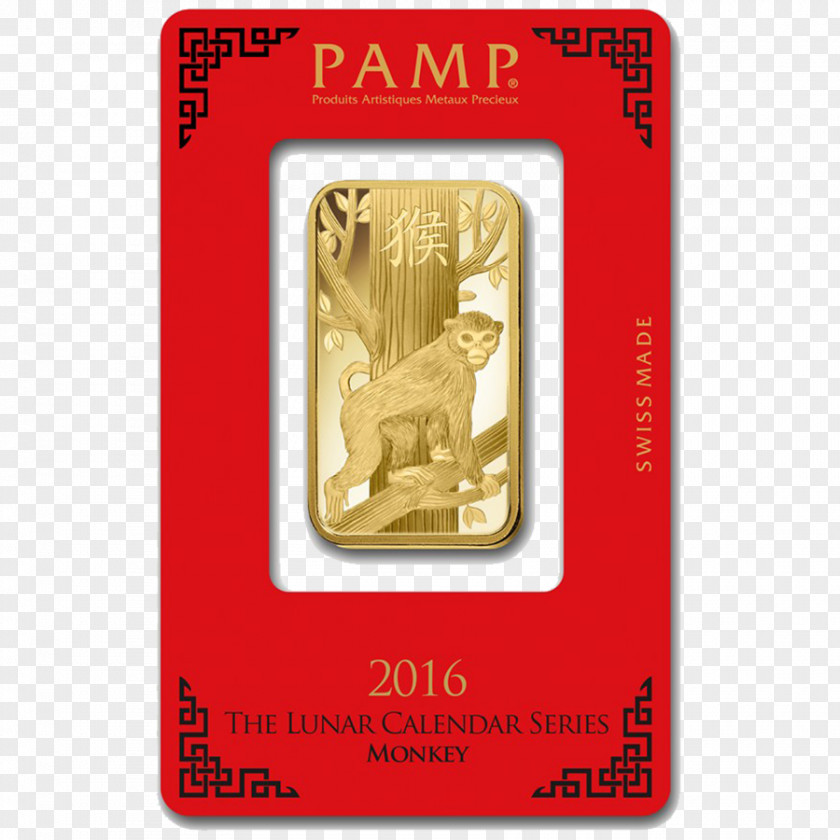 Gold Bar PAMP Bullion Ounce PNG