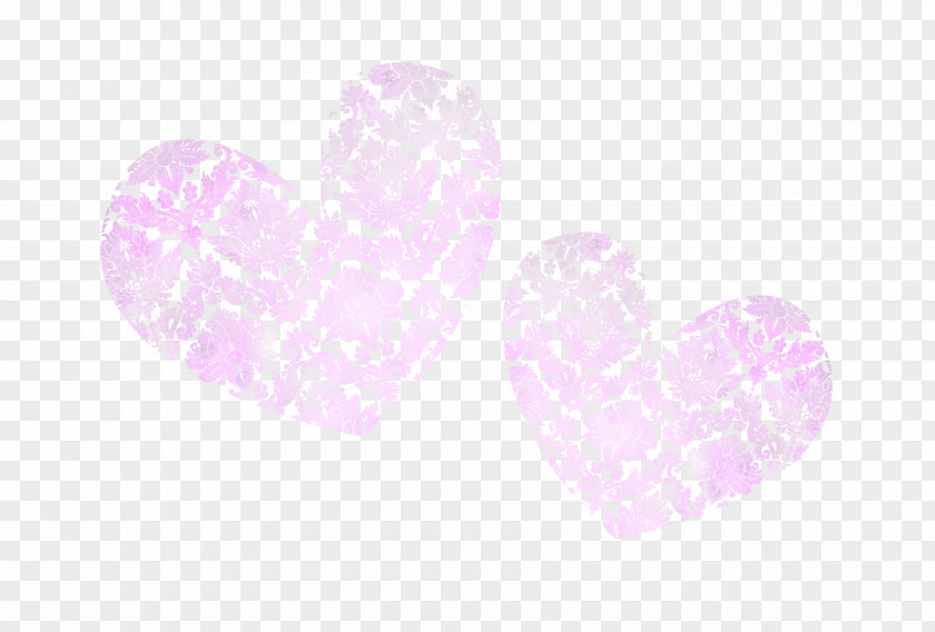 Pink Heart Pattern Petal PNG