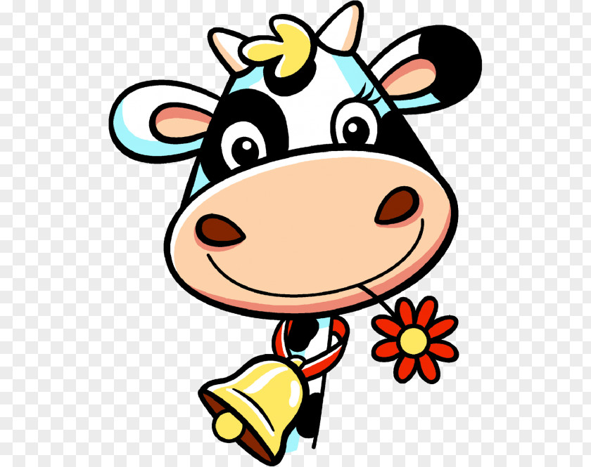 Sticker Happy Cow Background PNG