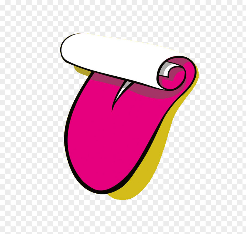 Cartoon Big Tongue Text Clip Art PNG