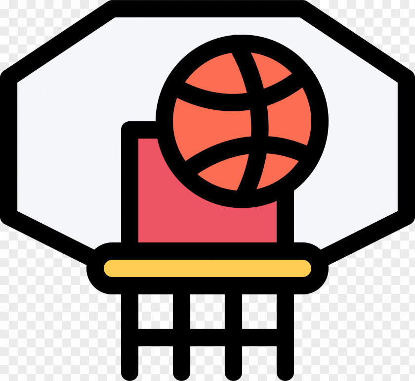 Cartoon Basketball Box Icon Sport PNG