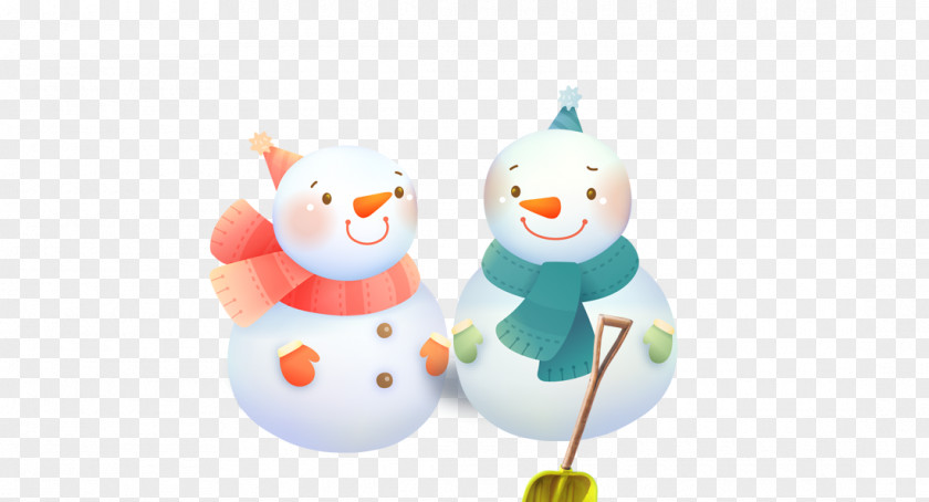 One Pair Of Snowman Winter Illustration PNG