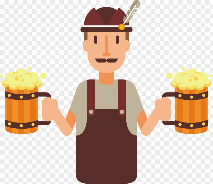 Cartoon Beer Vector Drawing Illustration PNG