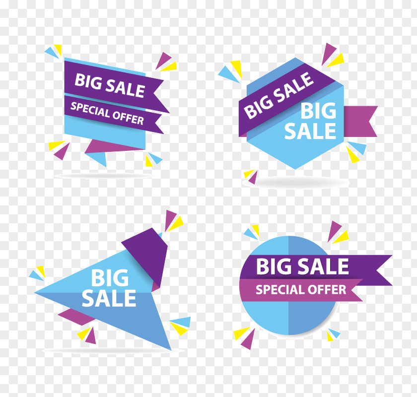 Colorful Shopping Sale Banner Template, Discount Collection Set Euclidean Vector Web Dialog Box Icon PNG