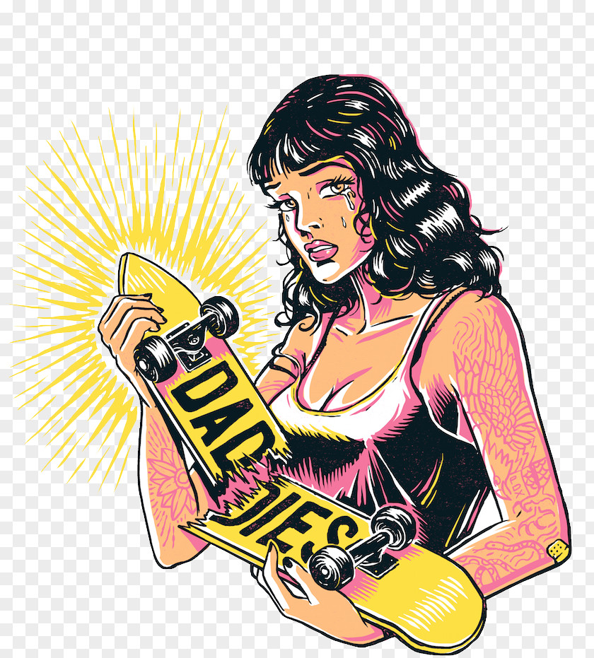 European Style Retro Women Sticker Illustration PNG