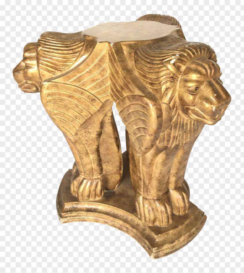 Lion Winged Table Sculpture Statue PNG