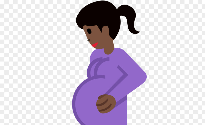 Emoji Pregnancy Black Dark Skin Female PNG