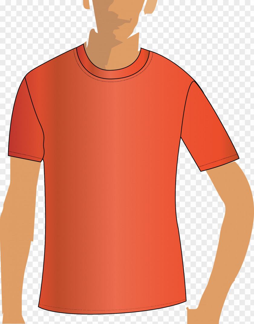 Red Men T-Shirt T-shirt Sleeve Clothing Collar PNG