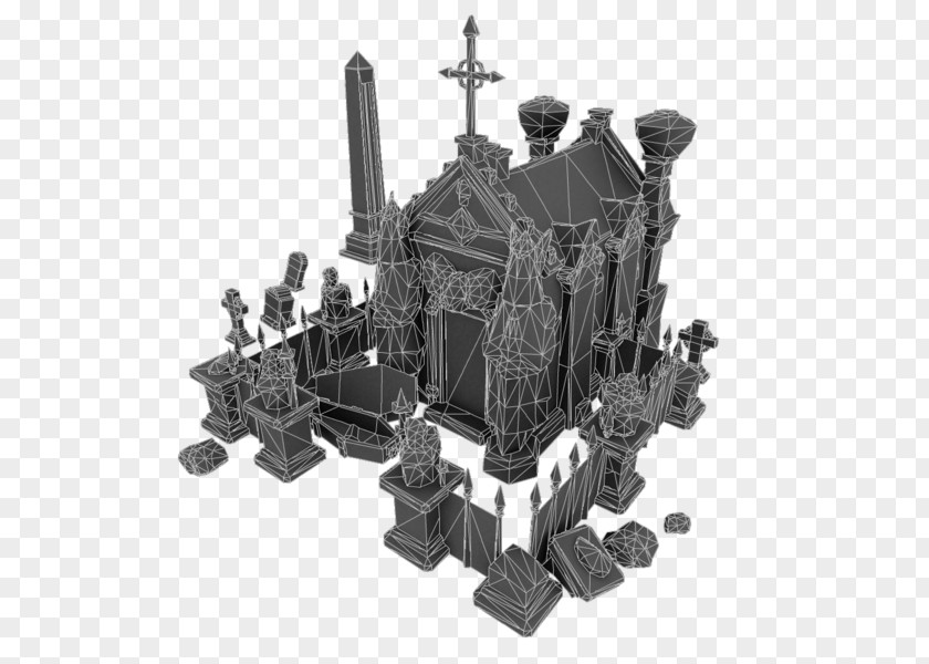 Cemetery Low Poly 3D Modeling Headstone Computer Graphics PNG